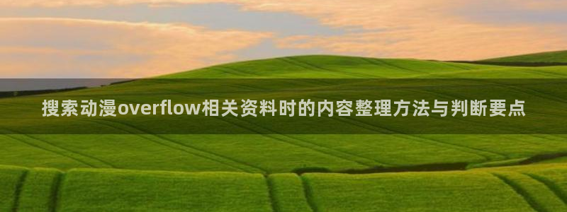 omofun国漫大全:搜索动漫overflow相关资料时的内容整理方法与判断要点配图